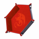 Piste de dés - red dragon - 19 x 19 cm - cuir et velours