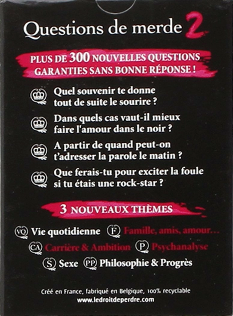 Questions De Merde 2 Jeu De Cartes Reference Gaming