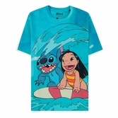 Lilo et stitch - t-shirt unisex manches courtes "lilo et stitch surfent sur la vague" - m