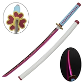 Katana ornementale avec led- inspiré de la katana de mitsuri kanroji (demon slayer)