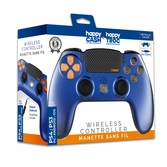 Manette sans fil ps4 led - happy cash - blue metal
