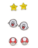 NINTENDO - 3 Paires de boucles d'oreilles - Boo Superstar and Mushroom