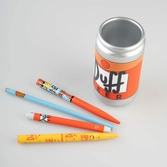 Les simpsons - duff - pot à crayons 3d + set d'écriture