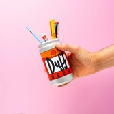 Les simpsons - duff - pot à crayons 3d + set d'écriture