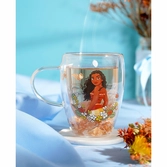 Disney princesses - vaiana - verre avec fleurs sechées