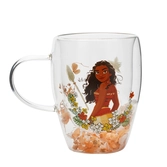 Disney princesses - vaiana - verre avec fleurs sechées