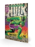 MARVEL - Impression sur Bois 40X59 - Hulk Battle Humans