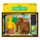 1, rue sésame pack 2 figurines reaction big bird and mr. snuffleupagus 10 cm