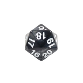 Dé 20 faces à l'unité – décompte - noir