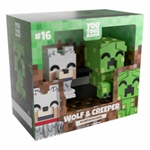 Minecraft vinyl figurines wolf and creeper monitor buddiez