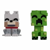 Minecraft vinyl figurines wolf and creeper monitor buddiez