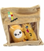 Yummies -saucisse & moutarde - 2 peluche 15cm dans sac peluche 21x21cm