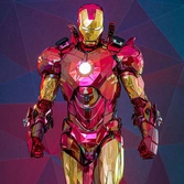 Iron man figurine movie masterpiece diecast 1/6 iron man mark vi (fractal armor) hot toys exclusive 33 cm