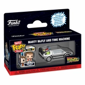 Retour vers le futur bitty pop! rides vinyl figurine marty mcfly and time machine