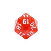 Dé 20 faces à l'unité – décompte - rouge