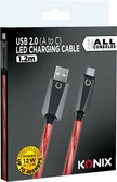 Câble led rouge de charge usb 2.0 a vers c