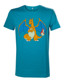 POKEMON - T-Shirt Turquoise Dracaufeu (L)