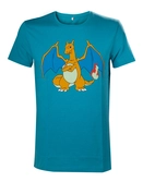 POKEMON - T-Shirt Turquoise Dracaufeu (S)