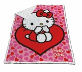 Hello kitty - couverture sherpa 120x150cm