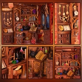 Book nook kit - diy - salle commune flâme - 226pc + eclairage led