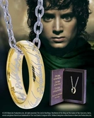 LORD OF THE RINGS - Pendentif Anneau Unique - Argent Massif Plaque Or