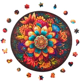 Puzzle en bois – mandala ornements feuilles– 206 pcs (20 pcs uniques)
