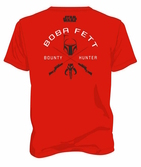 Star wars - t-shirt boba fett bounty hunter - red (l)