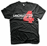 Uncharted 4 - t-shirt distressed logo - black (xxl)