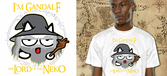 Geek collection - t-shirt neko gandalf - blanc (m)