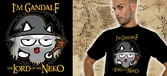 Geek collection - t-shirt neko gandalf - noir (xl)