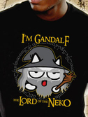 Geek collection - t-shirt neko gandalf - noir (l)