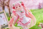 Hatsune miku statuette pvc newley written sakura miku japanese cafe ver. reissue 18 cm