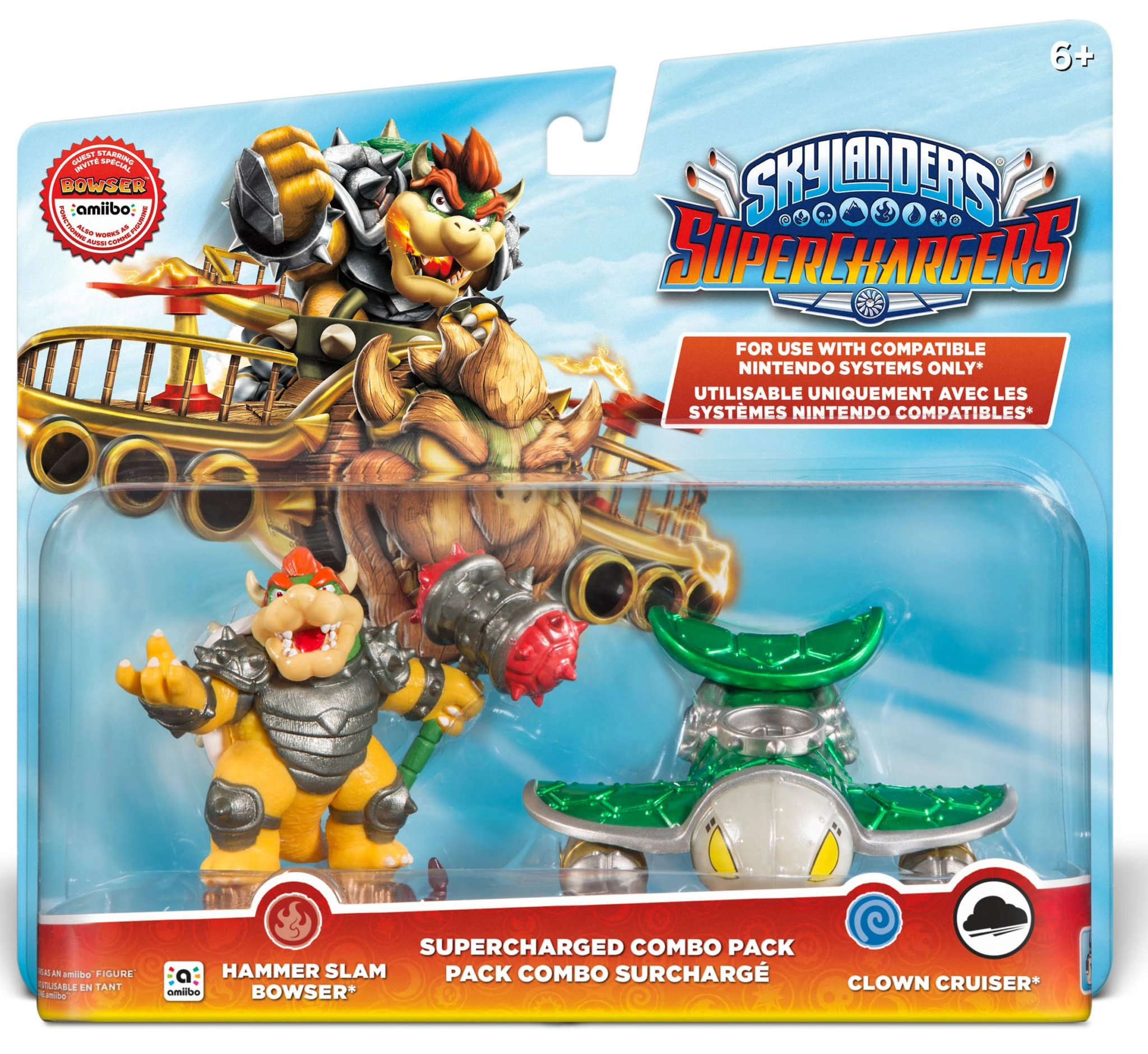 Skylanders Superchargers Hammer Slam Bowser + Clown Cruiser