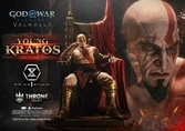 Throne legacy god of war series statuette 1/3 ragnarok young thyself kratos bonus version 91 cm
