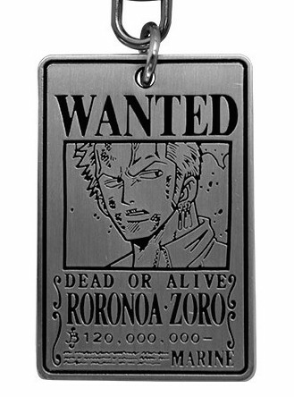 ONE PIECE - Porte-Cles Metal - WANTED ZORO