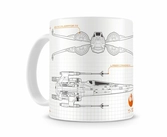 STAR WARS 7 - Mug - X-Wing Blueprint - White-Orange Ceramic