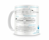 STAR WARS 7 - Mug - Falcon Blueprint - White-Blue Ceramic