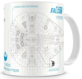 STAR WARS 7 - Mug - Falcon Blueprint - White-Blue Ceramic