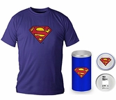 SUPERMAN - T-Shirt - Blue Logo - DELUXE EDITION (XXL)