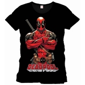 DEADPOOL - MARVEL T-Shirt Front Pose Officiel Black (S)