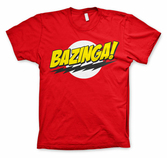 The big bang - t-shirt bazinga super logo - red (l)