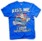 SUPERMAN - T-Shirt Kiss Me I Have Super Powers - Blue (XL)