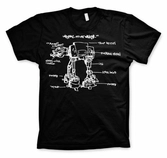 STAR WARS - T-Shirt AT-AT Sketch - Black (XXL)