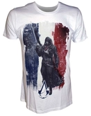 Assassin's creed unity - t-shirt white french flag with arno (l)
