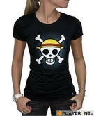 One piece - t-shirt basic femme skull with map - black (s)