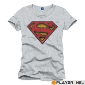 SUPERMAN - T-Shirt Used Logo Relief Grey Melange (XXL)