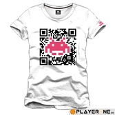 SPACE INVADERS - T-Shirt QR Code White (S)