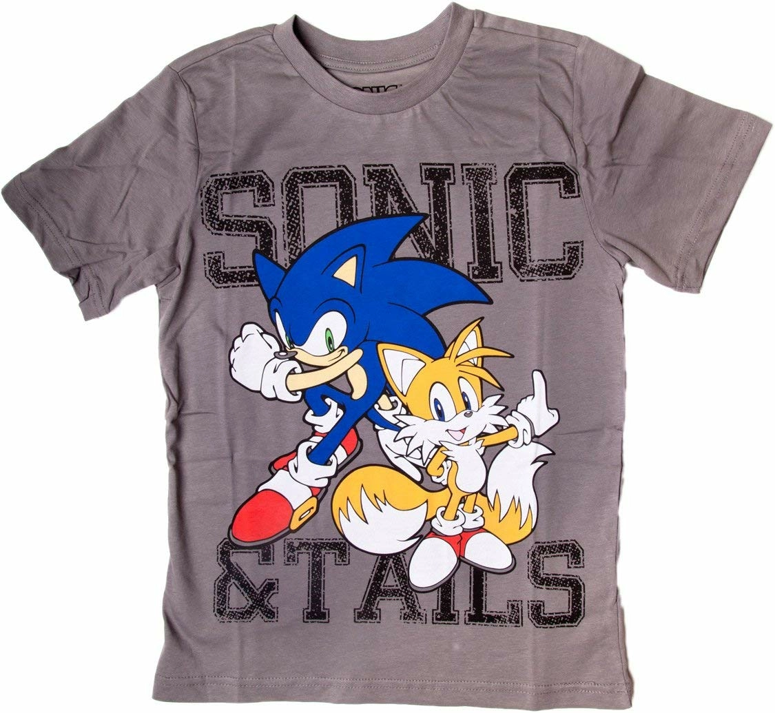 SONIC - T-Shirt Sonic and Tails Grey ( 128/134 )