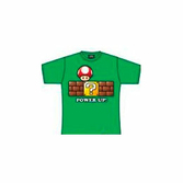 Nintendo - t-shirt super mario : power up green (xs)