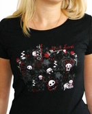 Skelanimals - t-shirt dark love femme black basic (xl)